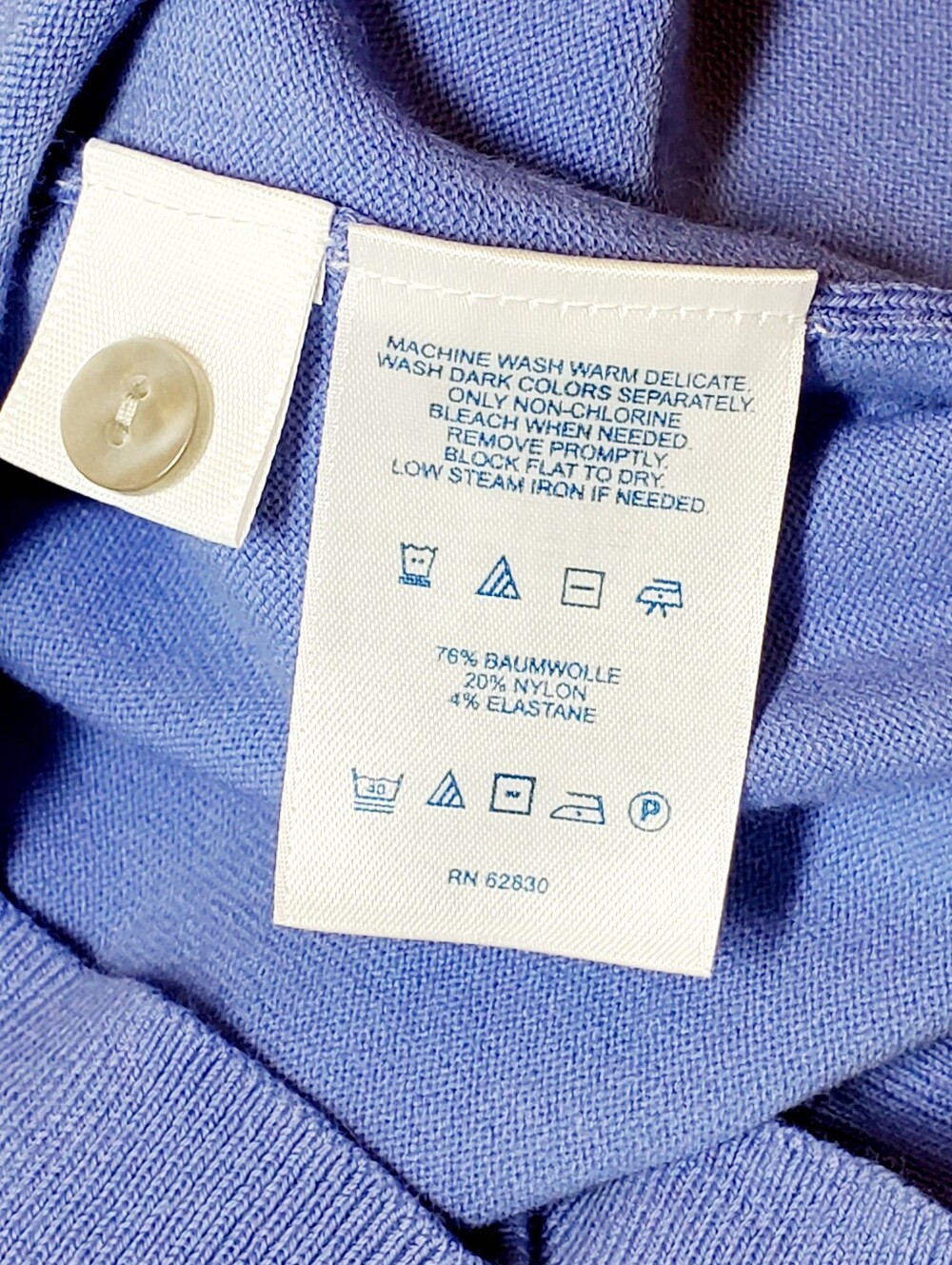 Lands' End Periwinkle Supima Cotton Cardigan XXS 00-0 - Picture 4 of 8